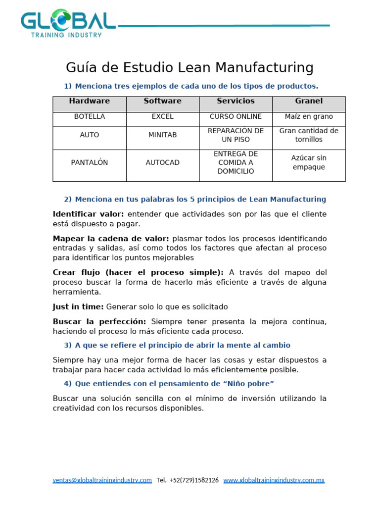 Guía Completa de Lean Manufacturing | PDF | Lean Manufacturing ...