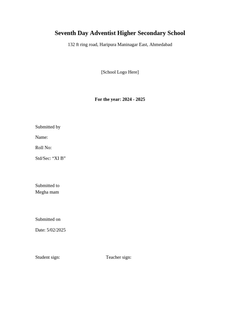 ISC Project Cover Template | PDF