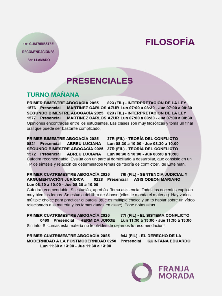 Clases de Filosofía en Abogacía 2025 | PDF | Abogado | Filosofía Aplicada