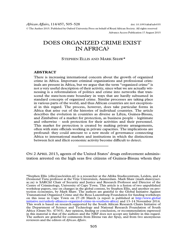 Organized Crime Dynamics in Africa | PDF | Organized Crime | Crimes