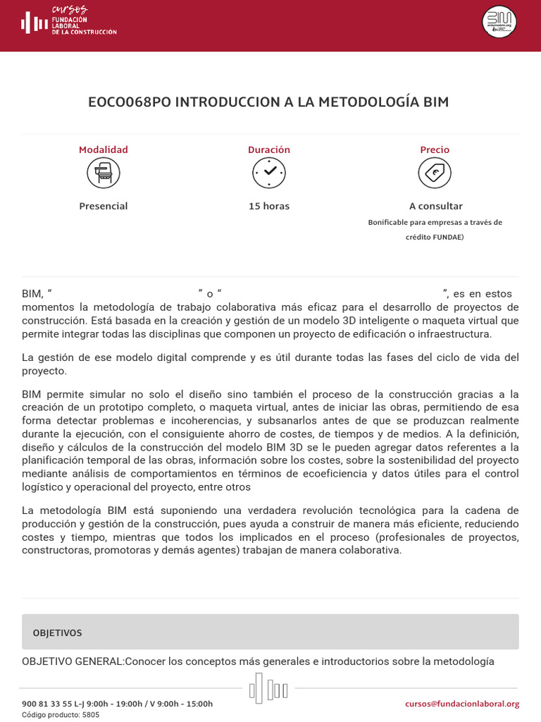 Curso Presencial de Introducción a BIM | PDF | Modelado de información ...