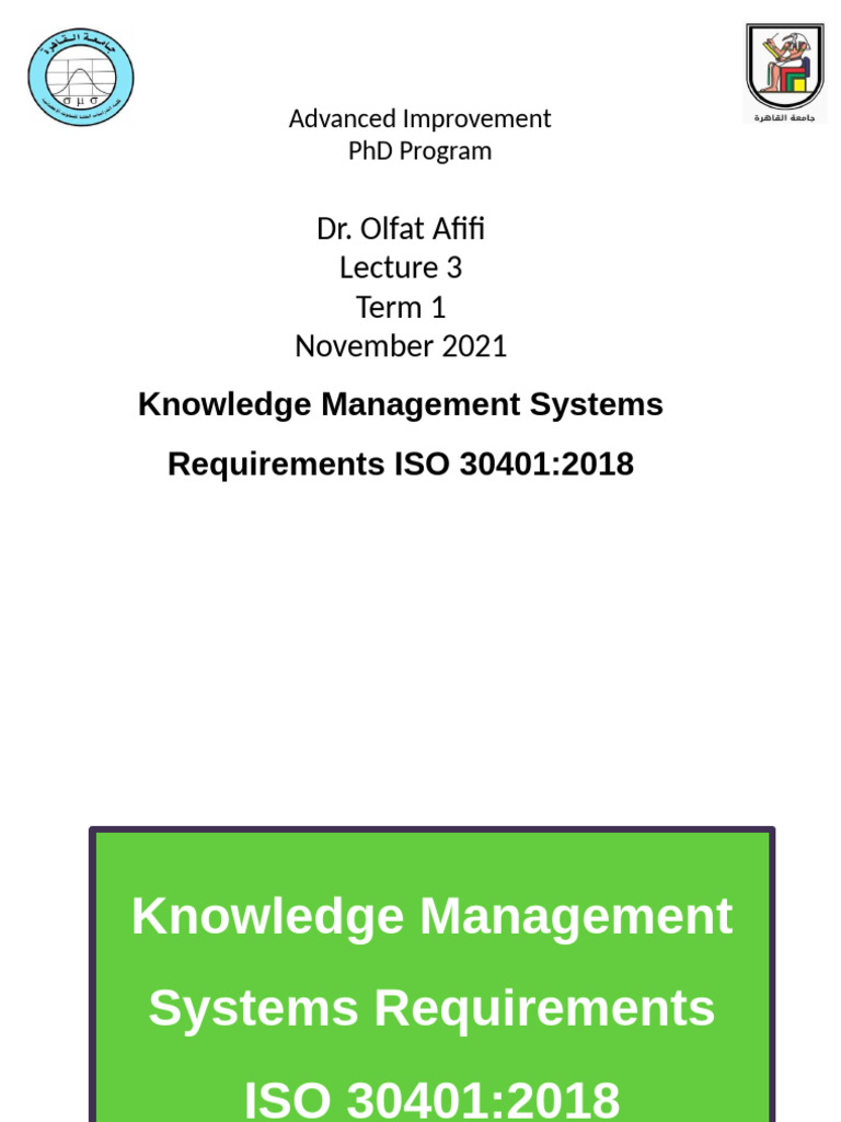 Knowledge Management Systems ISO 30401 | PDF | Knowledge Management ...