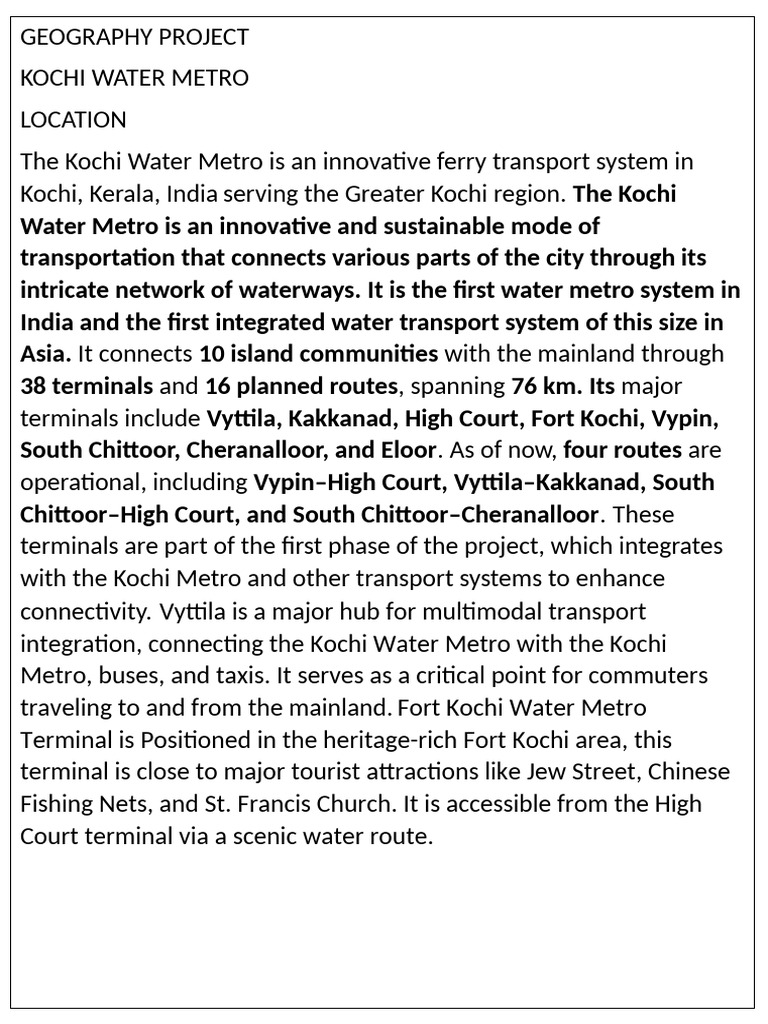 Geography Project 2 | PDF | Public Transport | Economies