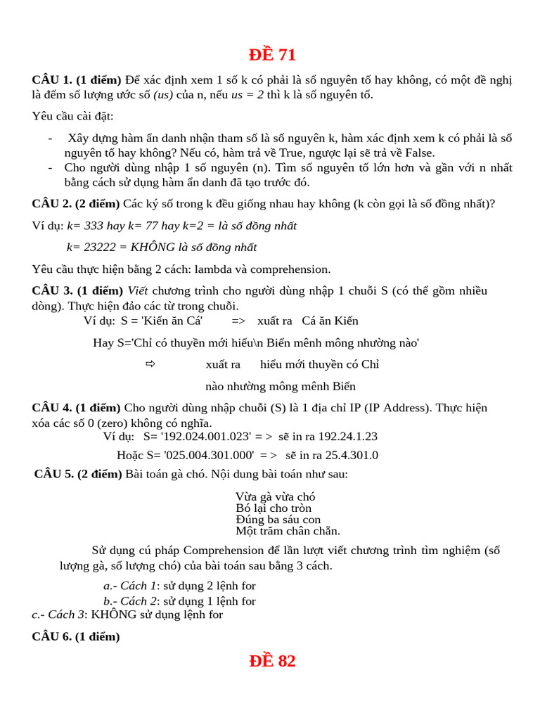 On Thi Cuoi Ky | PDF