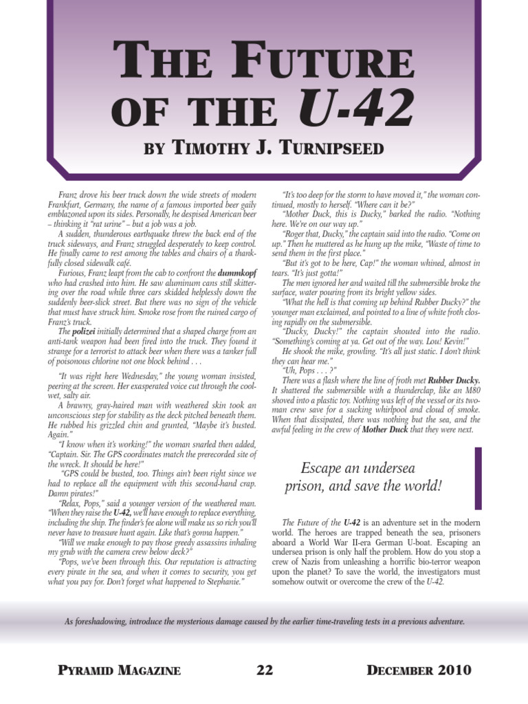 3-26 - ADVENTURE - The Future of The U-42 (Modern Wierd) | PDF ...