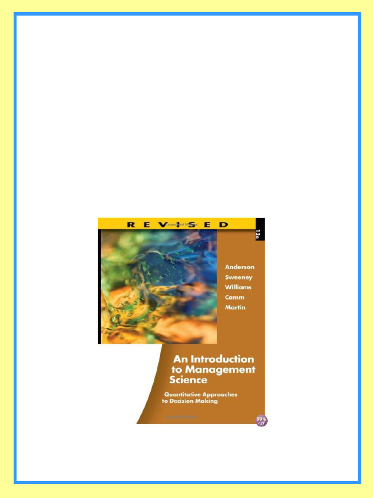 Solution Manual for An Introduction to Management Science Quantitative ...