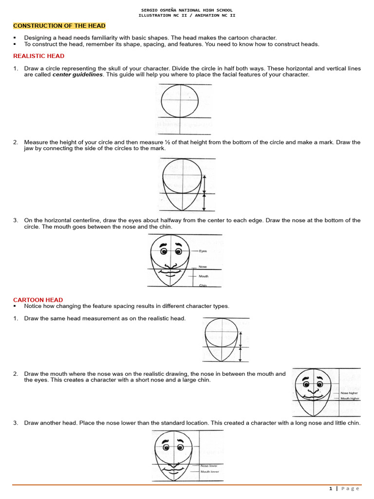 Cartoon Head Construction Guide | PDF | Human Eye | Eye