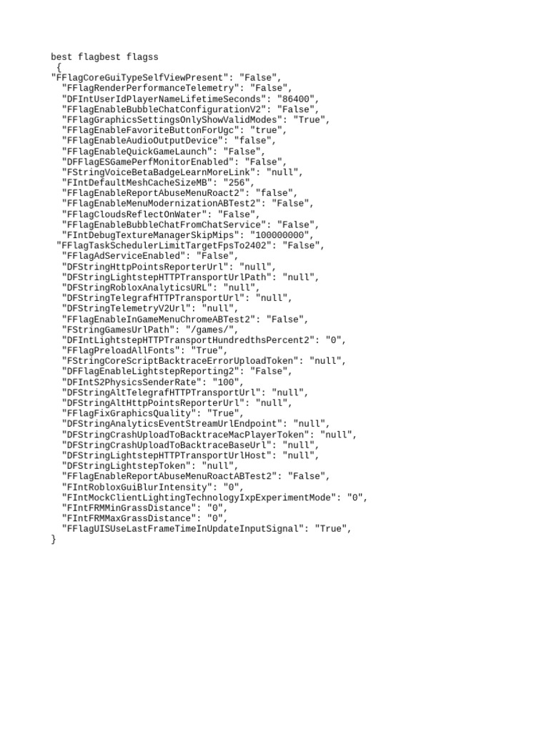 FastFlag Editor Configuration Settings | PDF