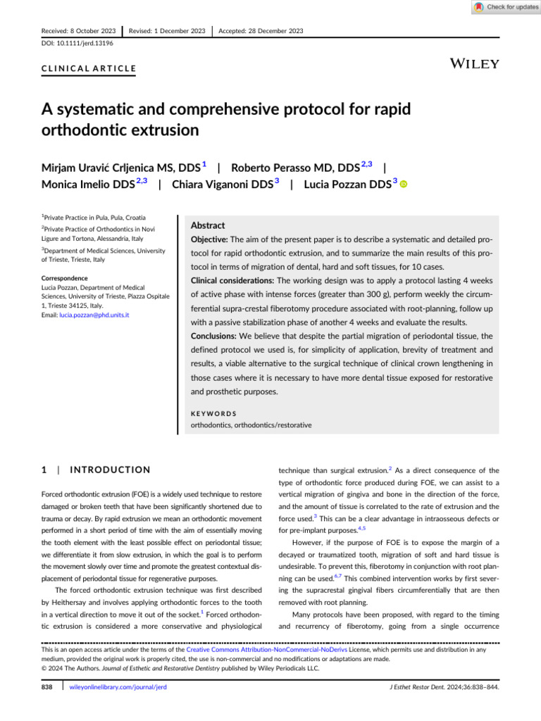 J Esthet Restor Dent - 2024 - Crljenica - A Systematic and ...