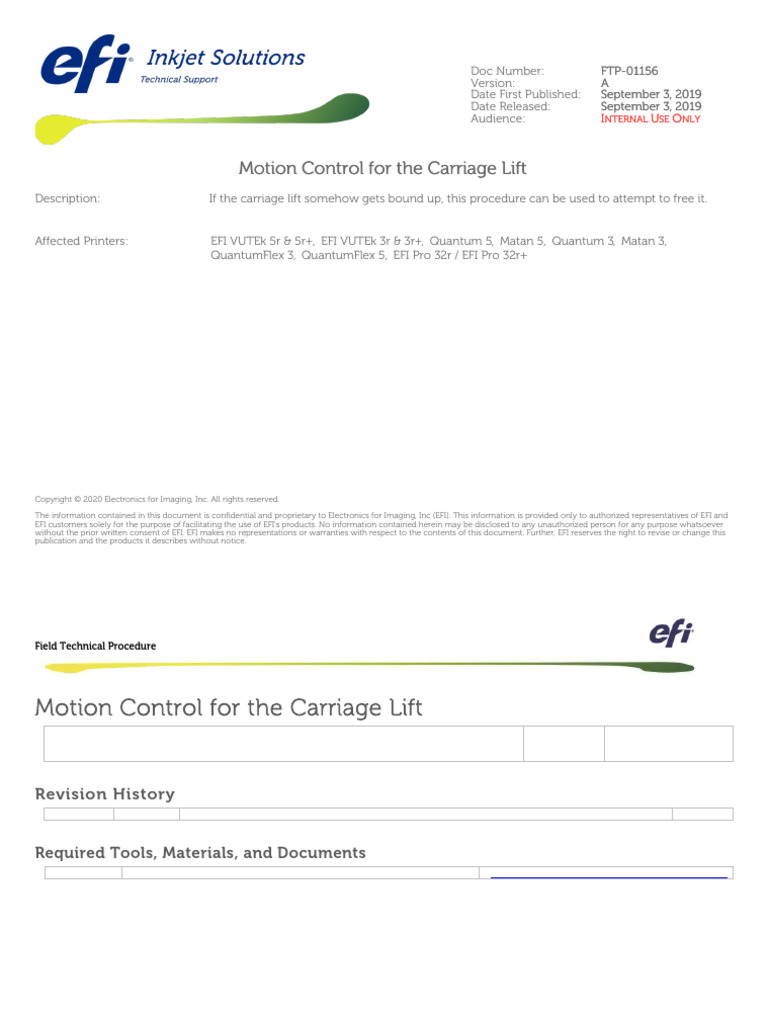 FTP-01156 Motion Control For The Carriage Lift A | PDF | Software ...