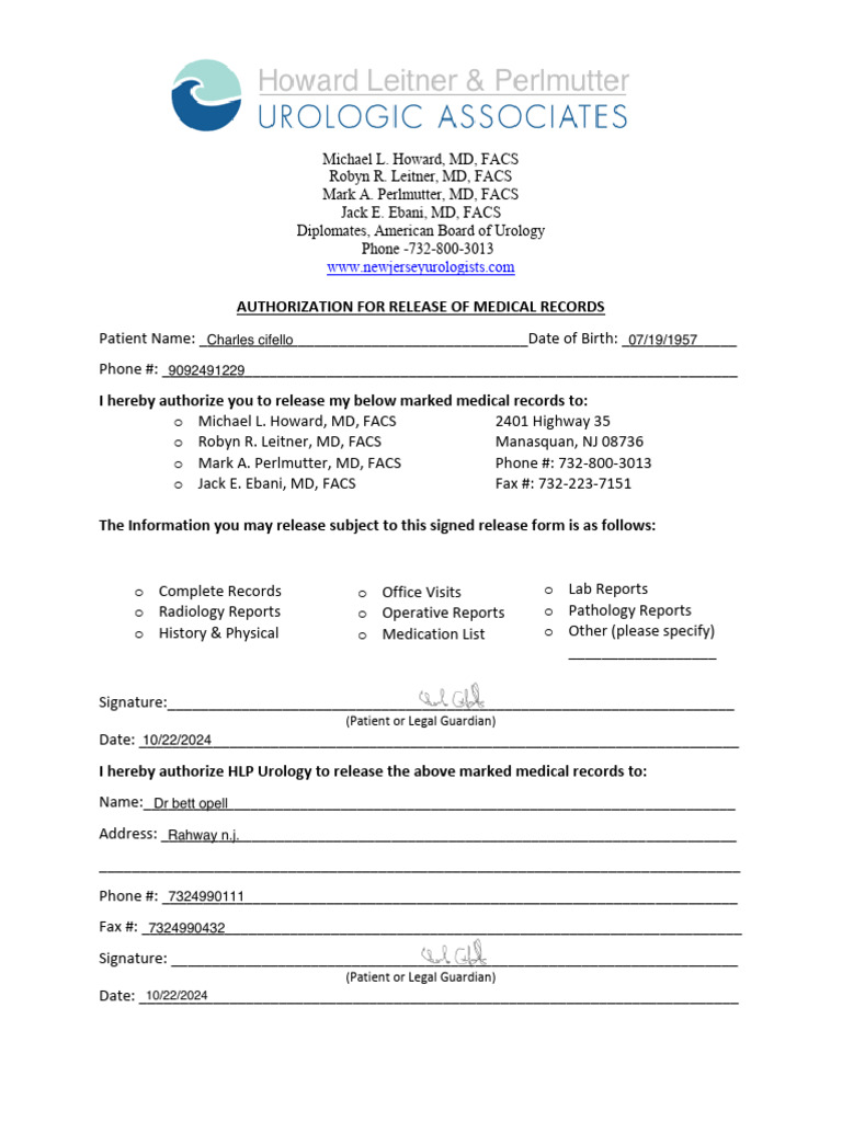 Authorization For Release of Medical Records New 2020 2 | PDF | Health ...