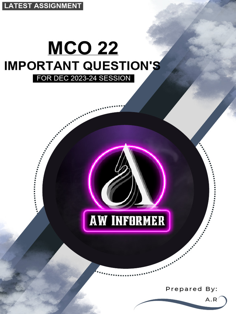 MCO 22 Important Questions for Dec 2023-24 | PDF | Sampling (Statistics ...