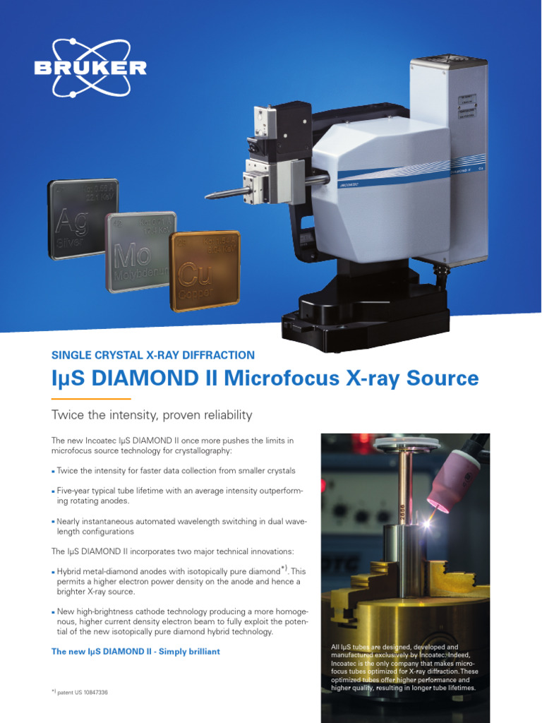 Incoatec IµS DIAMOND II: Advanced X-ray Source | PDF | X Ray | Vacuum Tube