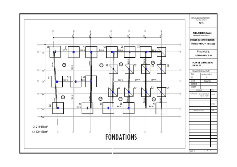 Cotation Plan Fondation Kzemo | PDF