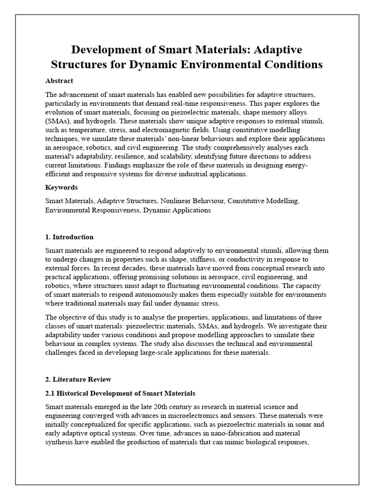 Development of Smart Materials_Research_Paper | PDF | Piezoelectricity ...