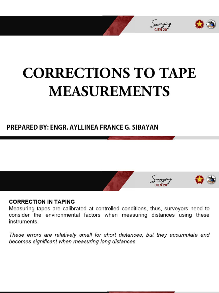 06 Tape Corrections | PDF | Surveying | Thermal Expansion