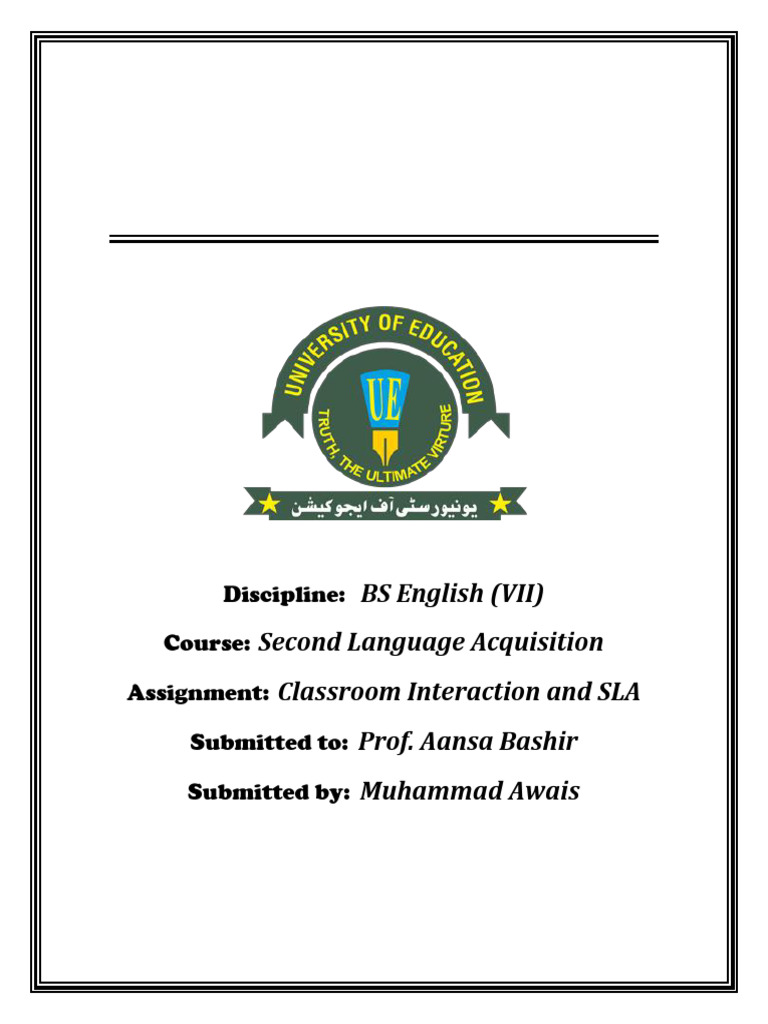 Classroom Interaction in SLA Explained | PDF | Second Language ...