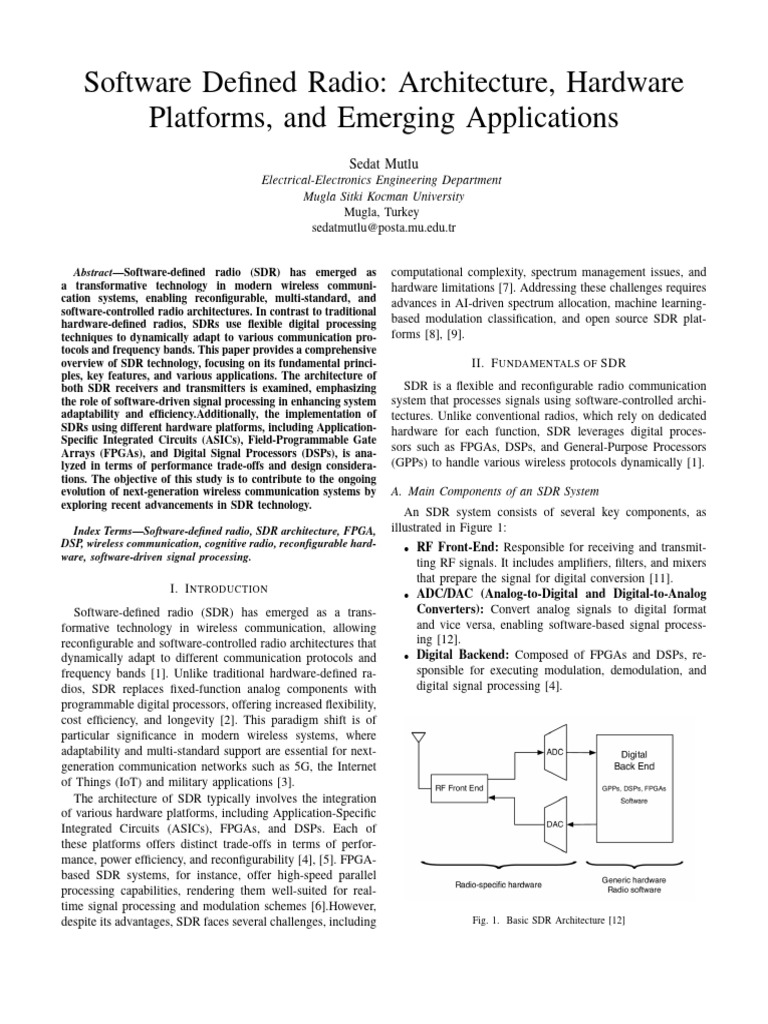 SDR Architecture and Applications Overview | PDF | Software Defined ...