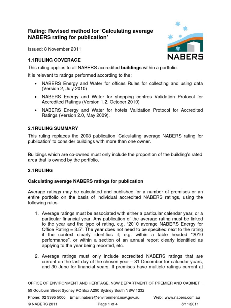 Ruling - Portfolio NABERS Ratings | PDF | Business