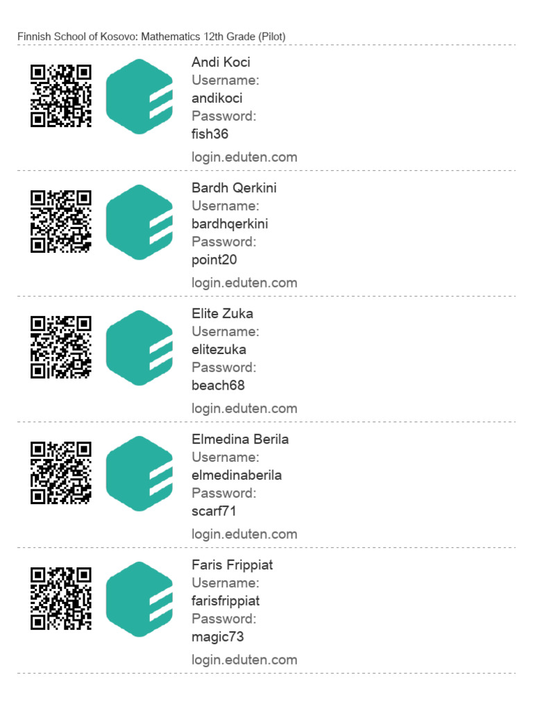 Eduten Login Credentials for Students | PDF | Utility Software ...