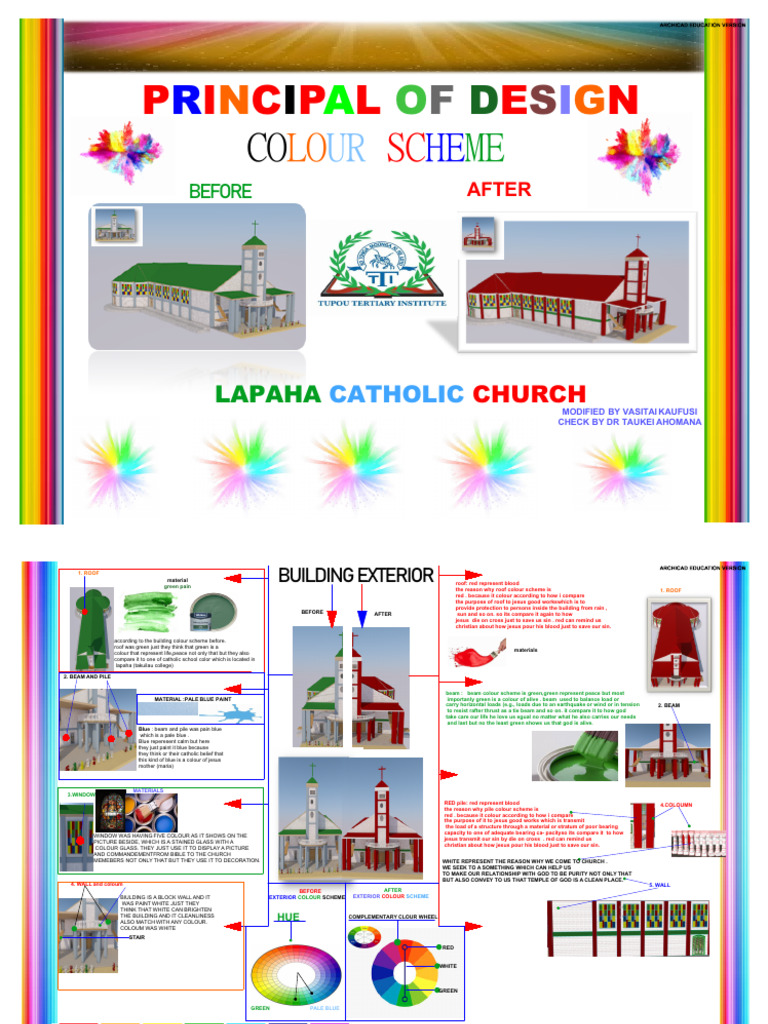 Church Color Scheme Design Overview | PDF | Beam (Structure) | White