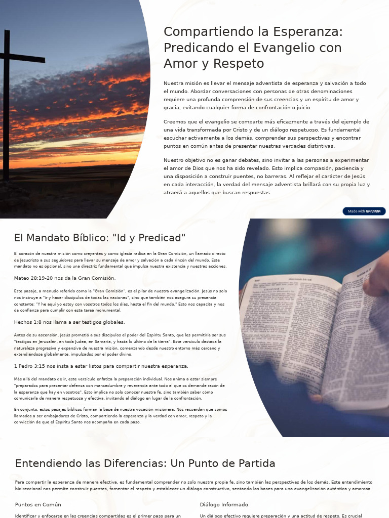 Compartiendo La Esperanza Predicando El Evangelio Con Amor y Respeto ...