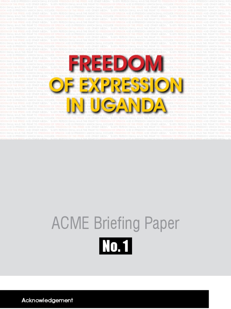 Freedom of Expression in Uganda Human Rights Journalism