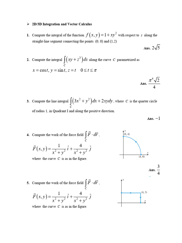 Problems For Math 252 Part VI | PDF | Calculus | Mathematics