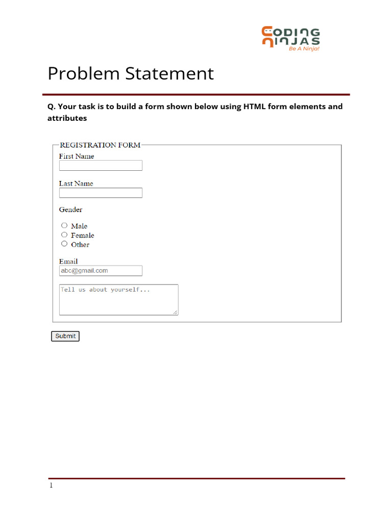 GP HTML Forms Assg Ques | PDF