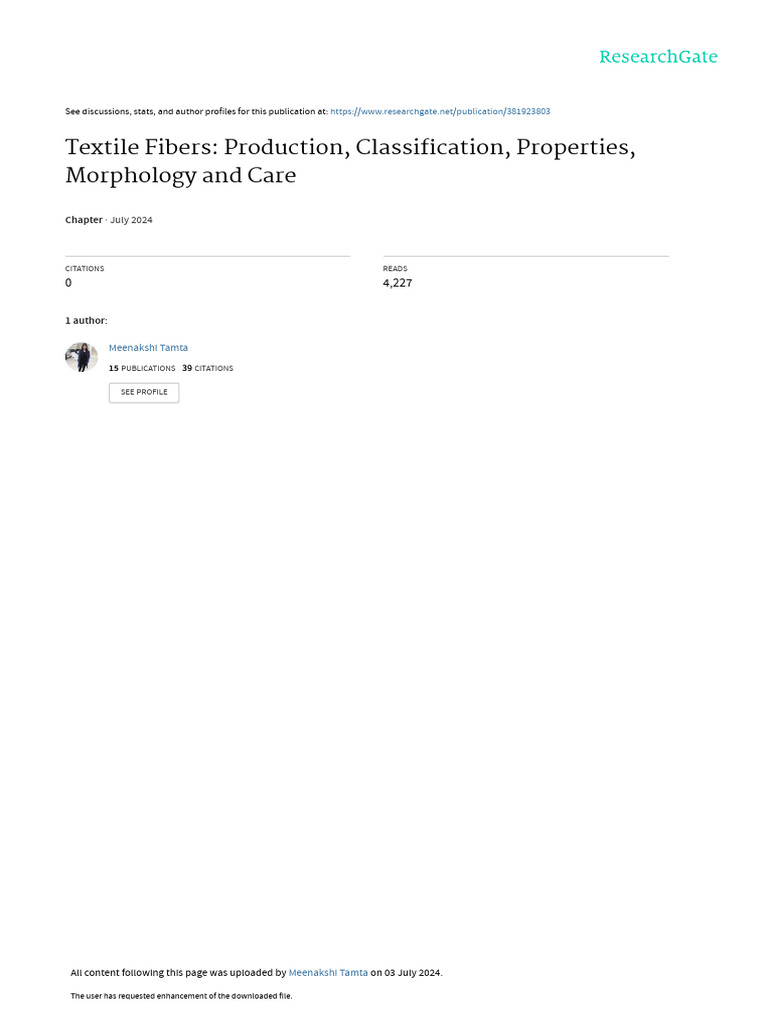 Textile Fibers: Types, Properties, Care | PDF | Textiles | Fibers