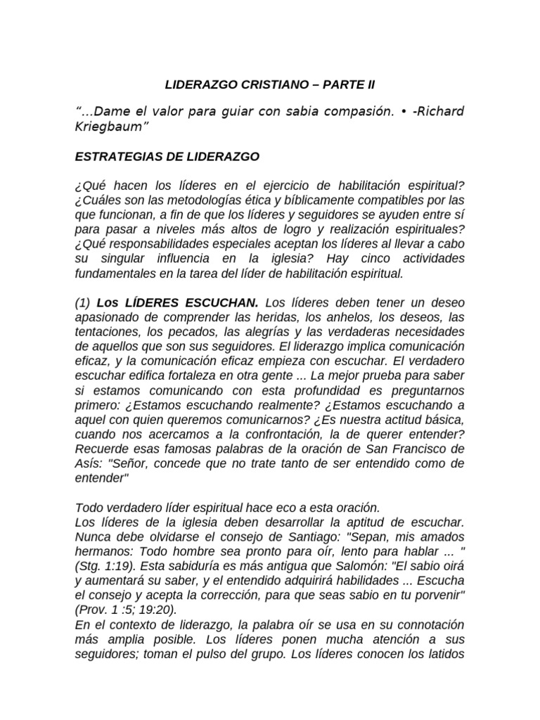 Estrategias de Liderazgo Cristiano | PDF | Liderazgo | Pablo el apóstol