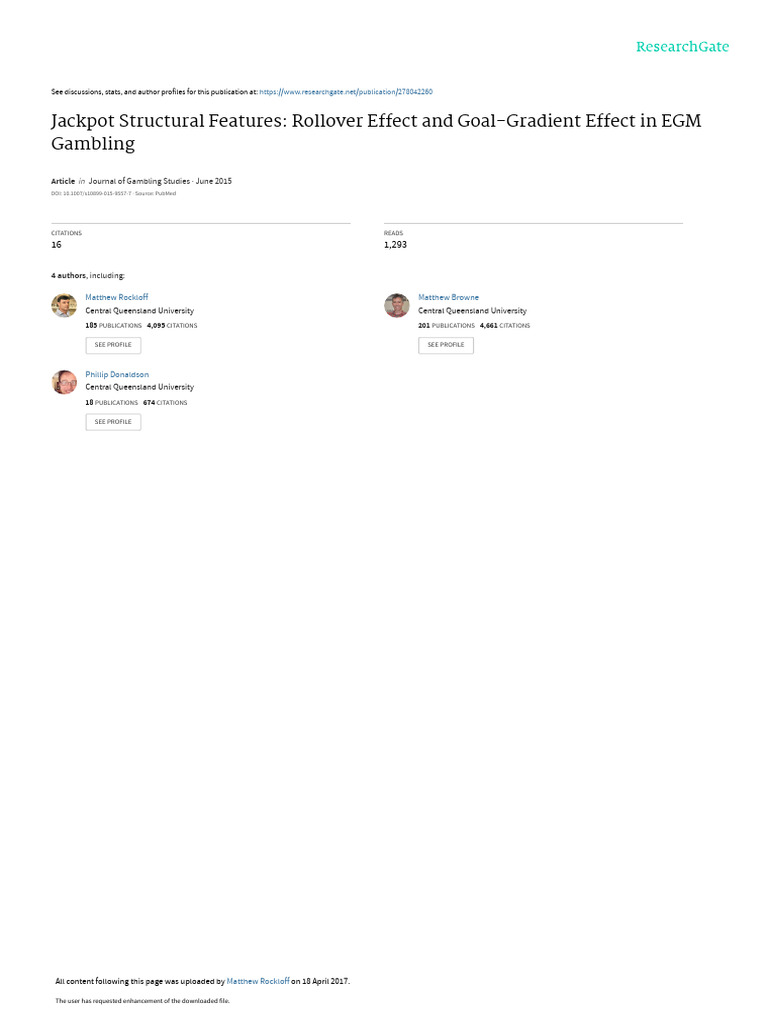 RevisedManuscript RolloverEffectandGoal Gradienteffect | PDF | Gambling ...