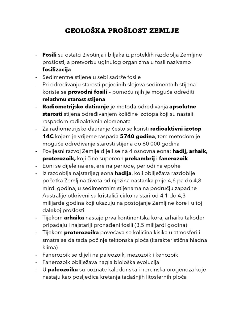 Geološka Prošlost Zemlje-1 | PDF