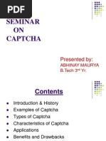 A Seminar ON Captcha: Presented by