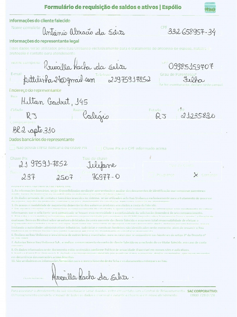 Requisição Itau | PDF