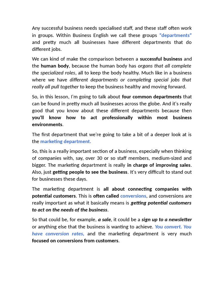 Business Departments and Job Roles | PDF | Human Resources | Recruitment