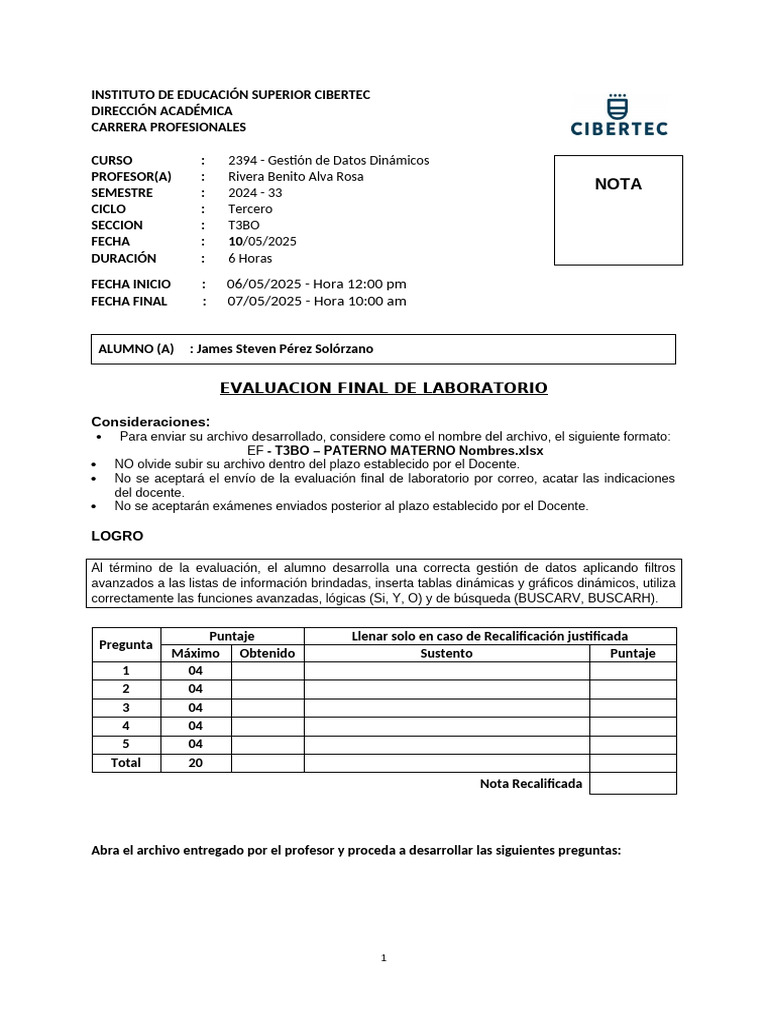 2394 - Gestión de Datos Dinámicos T3BO 00 EF LAB RiveraAlva | PDF