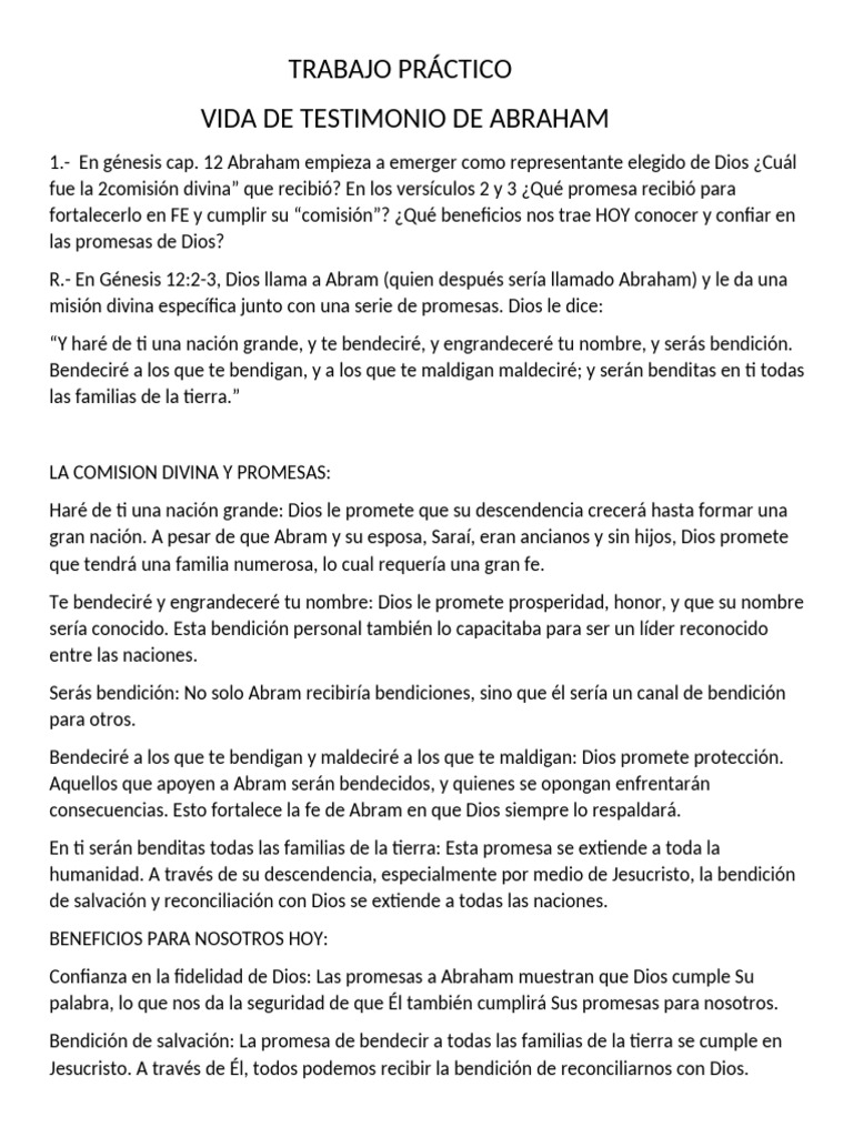 Promesas y Fe en la Vida de Abraham | PDF | Abrahán | Ismael