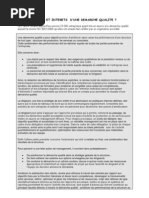 Intérêts de la démarche qualité