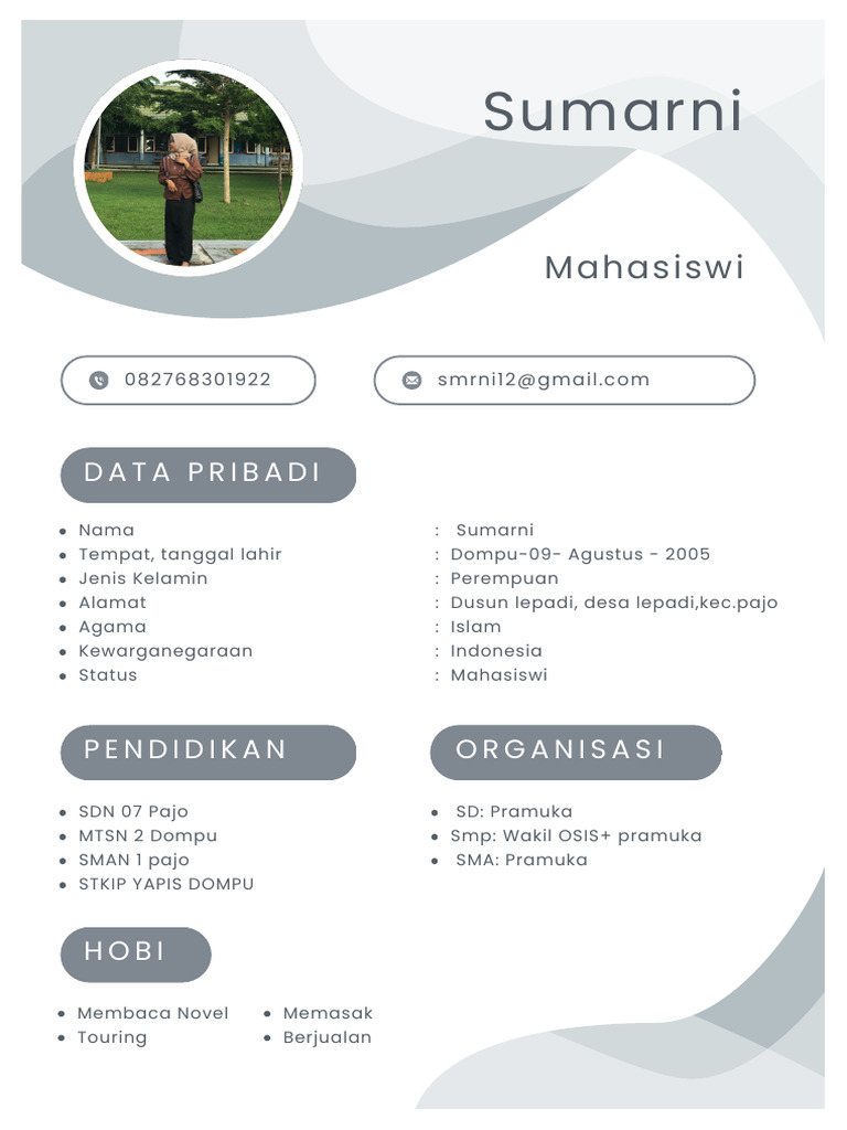 Profil Mahasiswi Sumarni dari Dompu | PDF