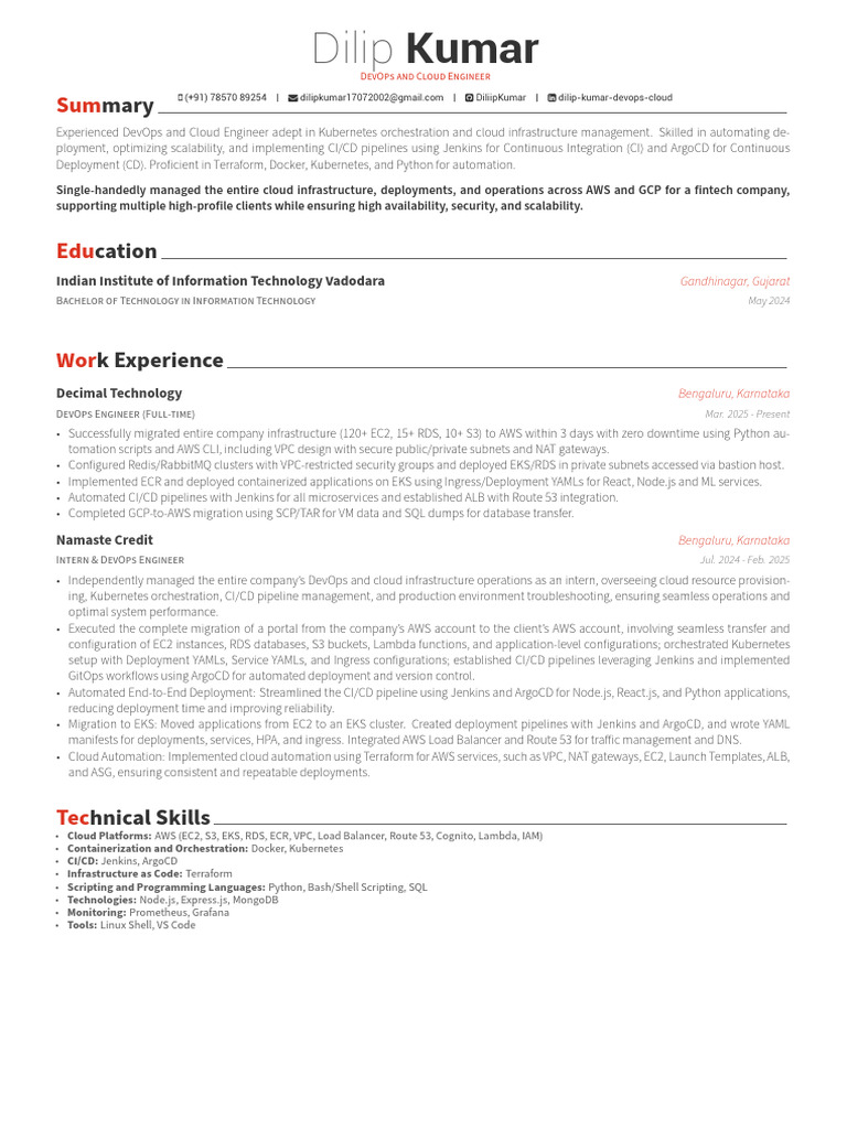 DevOps & Cloud Engineer Resume | PDF | Amazon Web Services | Cloud ...