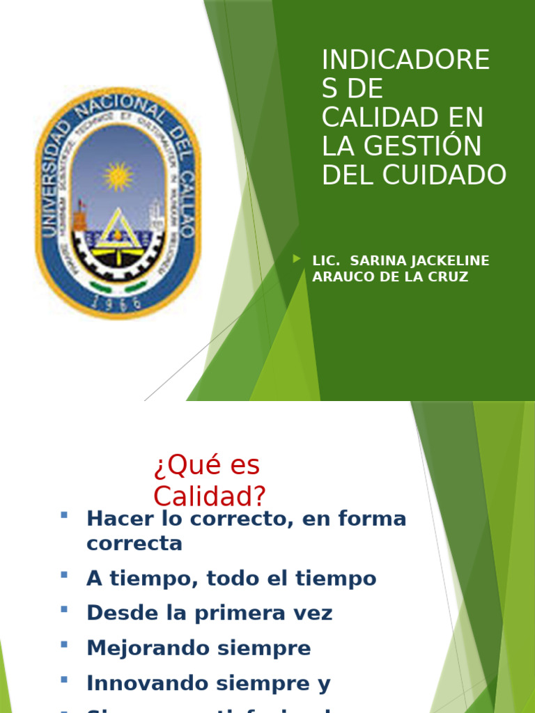 Indicadores de Calidad en Essalud | PDF | Gestión de la calidad ...