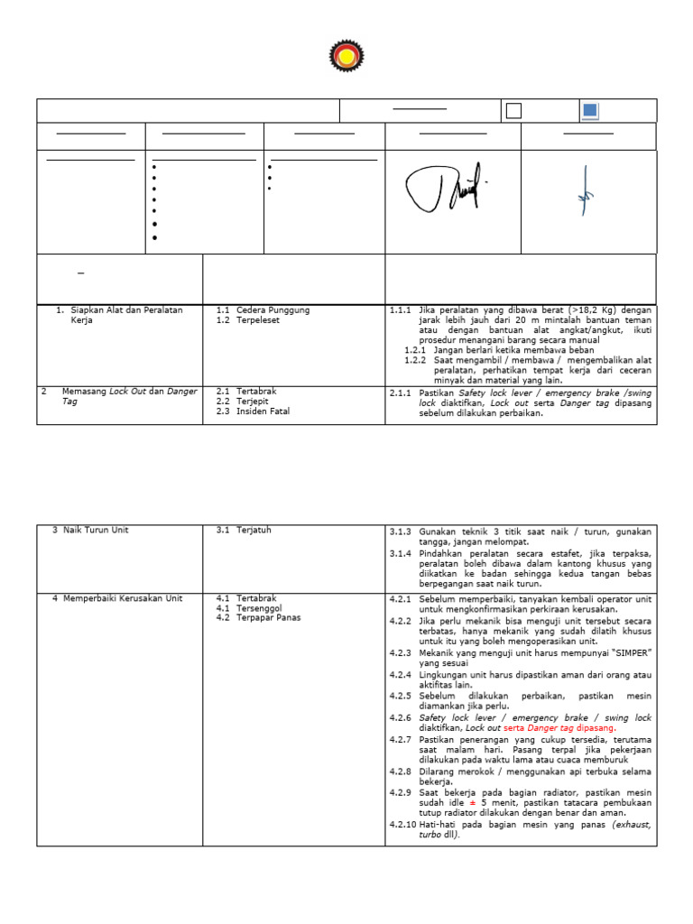 Analisis Keselamatan Unit A2B Tambang | PDF