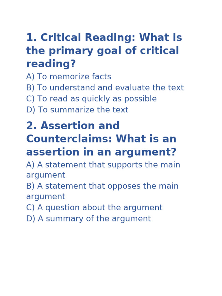 Critical Reading and Book Review Guide | PDF | Argument | Fallacy