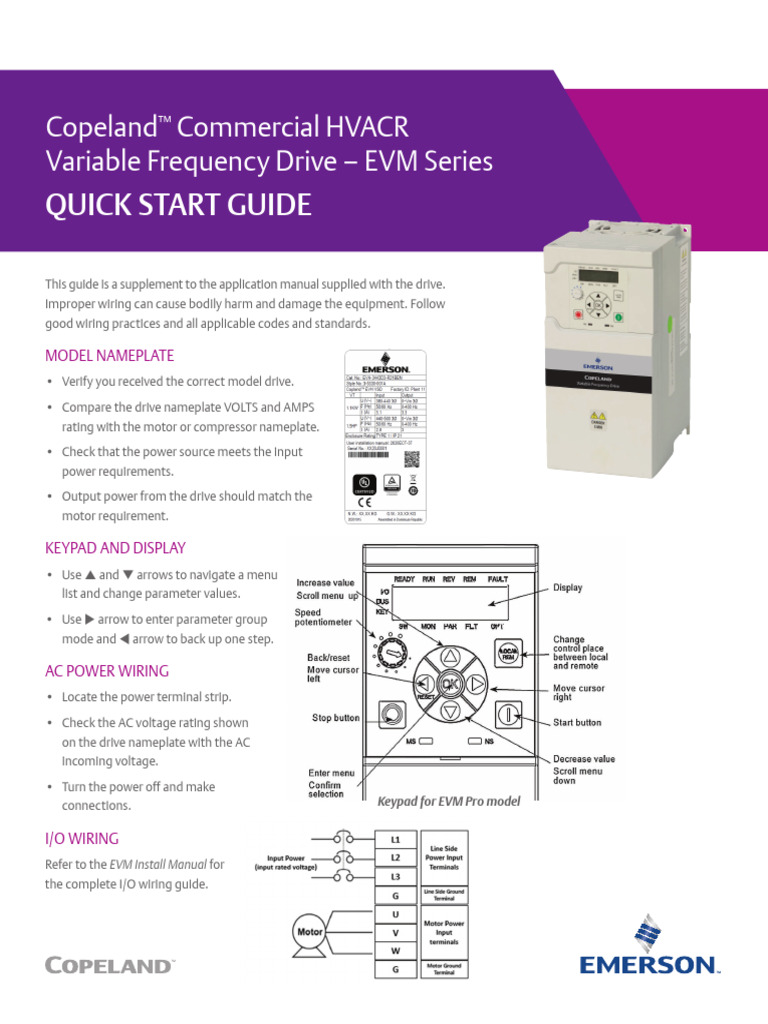 EVM Series VFD Quick Start Guide | PDF | Electricity | Electrical ...