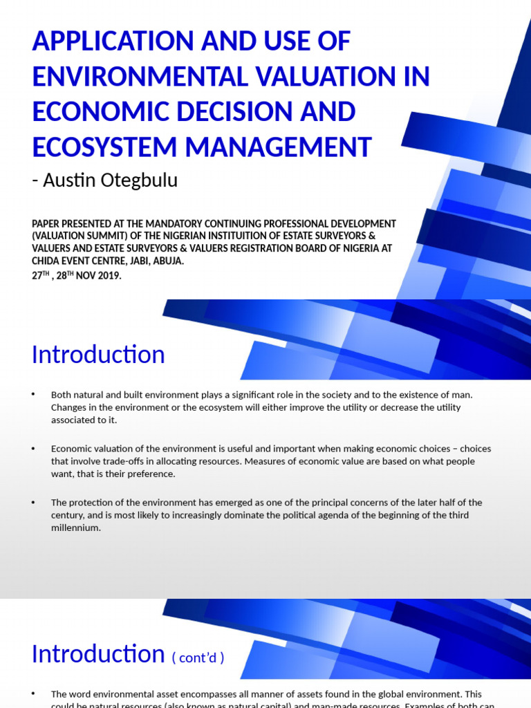 Environmental Valuation in Economic Decisions | PDF | Economics ...