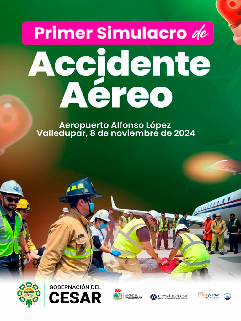 I Simulacro de Accidente Aéreo Aeropuerto de Valledupar 2024 | PDF ...