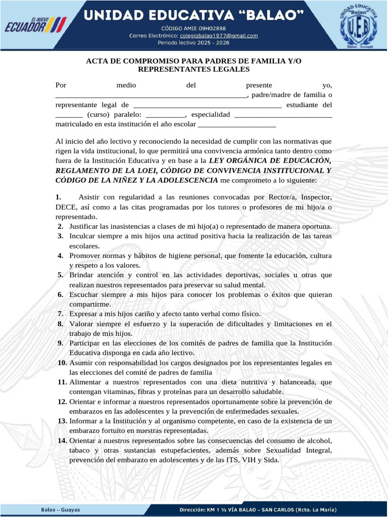 Compromisos de Padres en Educación | PDF | Institución | Familia