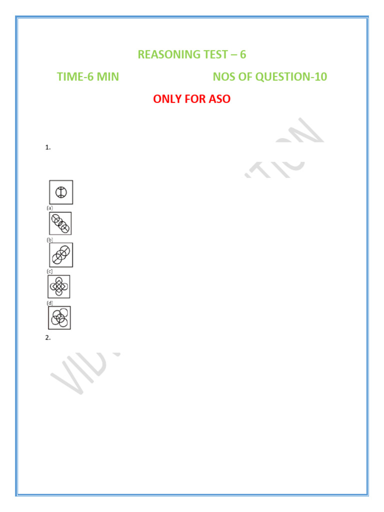Reasoning Test 6 | PDF