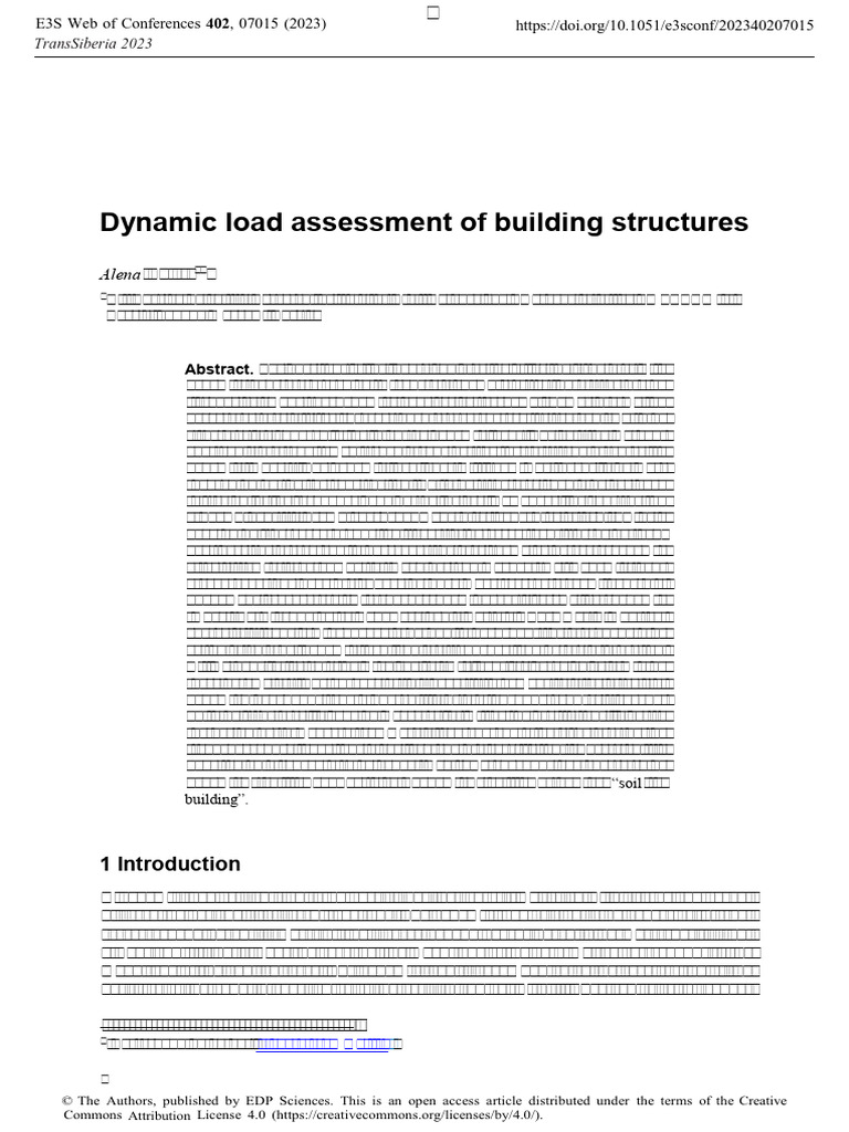 E3sconf Transsiberia2023 07015 | PDF | Structural Load | Earthquakes